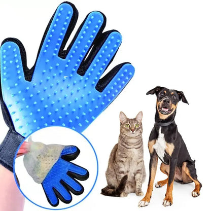 Generic Pet Grooming Glove, Blue - Perfect for Dog, Cat, Rabbit with Fur (Short and Long), Multi-Role Bathing, Massaging, Grooming, Shedding, Brush Glove