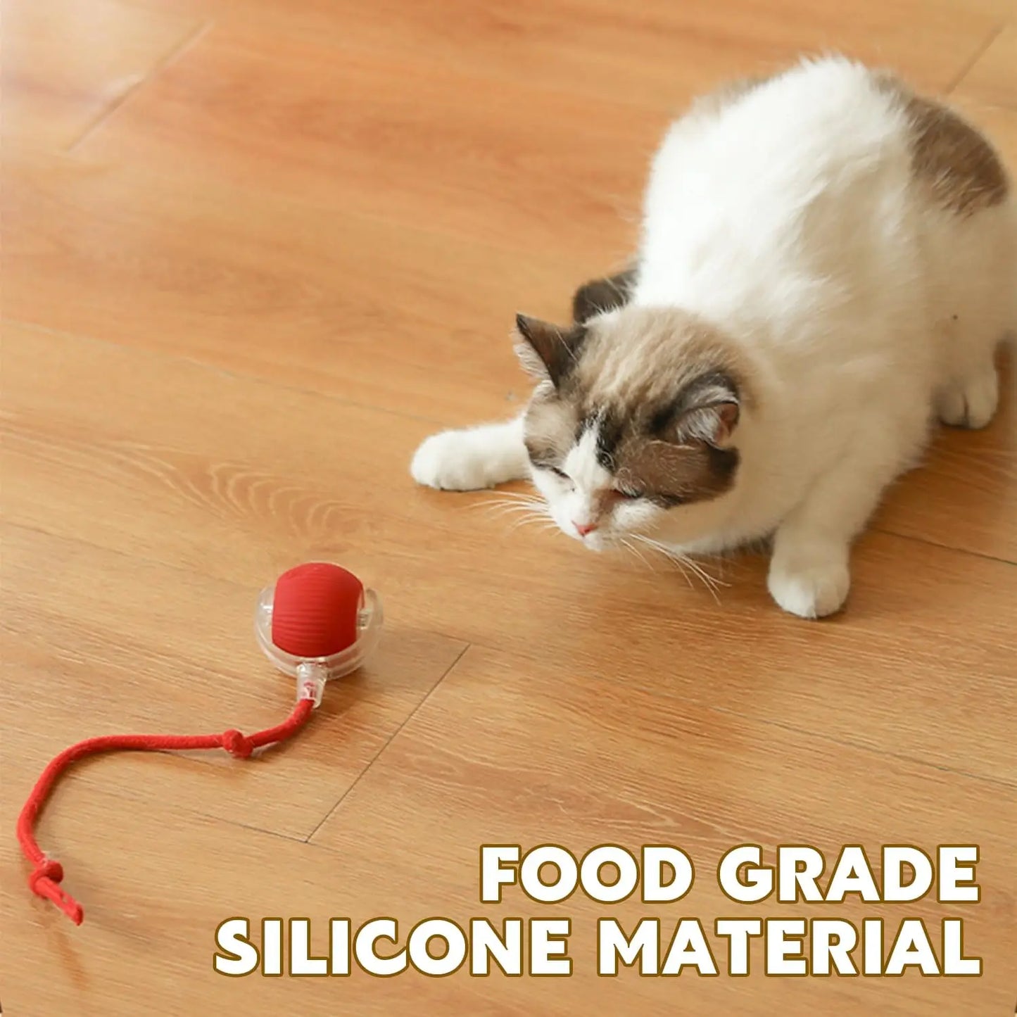 Interactive Pet Toy Ball for Indoor Cats and Dogs - Smart Rolling Ball (Red)