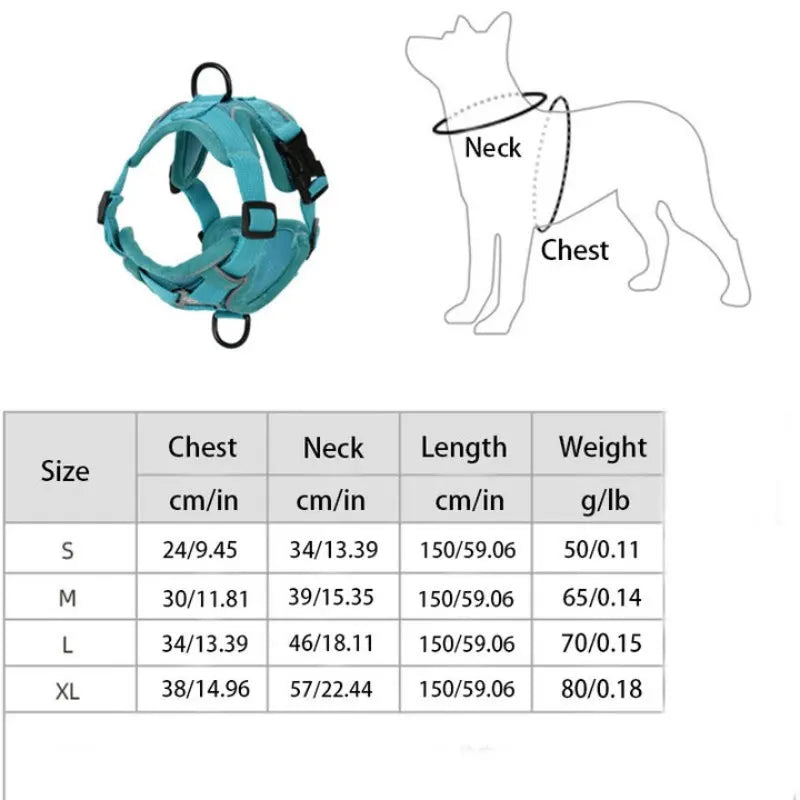 Adjustable Dog Harness Set, No Tangle Leash, Breathable Mesh Reflective Anti-Pull Pet Vest for Small Medium Large Dogs, Outdoor Walking Night Safety
