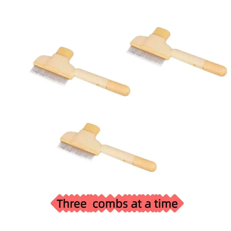 Pet Grooming Brush Set, 3-Piece Stainless Steel Comb for Dogs & Cats, Easy-To-Use Design, Removes Dead Hair, Fleas, Eye Discharge, Stool